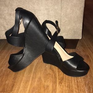 Black Forever 21 Platform Wedges
